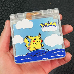 Surfing Pikachu Gameboy Advance SP Mod by GamerGirlGameboyMods